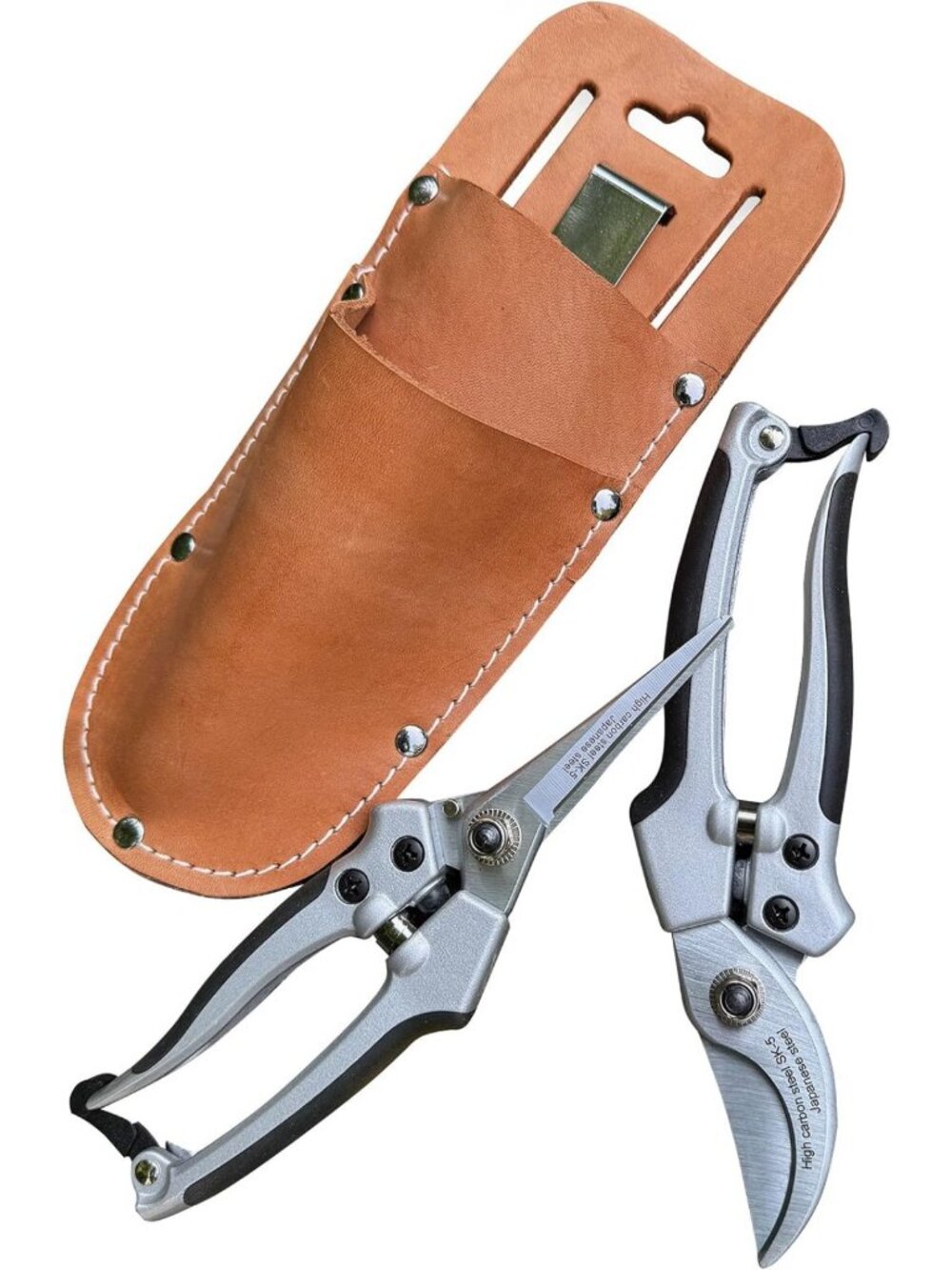 Pruning Shears for Gardening 2-Pack - 7.87” Bypass Pruners and 7.67” Straight